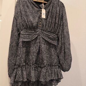 Apricot Lane Black and White Ruffle Dress